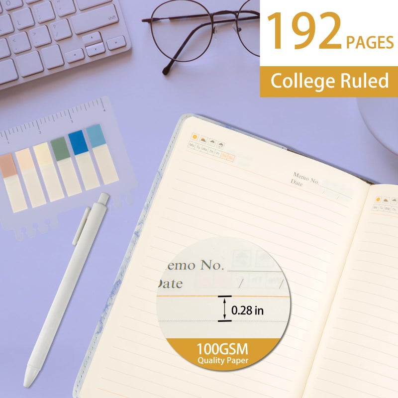 Kutoda Marble Diary with Lock, 192 Pages College Ruled Secret Journal with Lock, Waterproof A5 locked journal for women, Cute Diary Stuff for Teen Girls (Purple) - Image 2