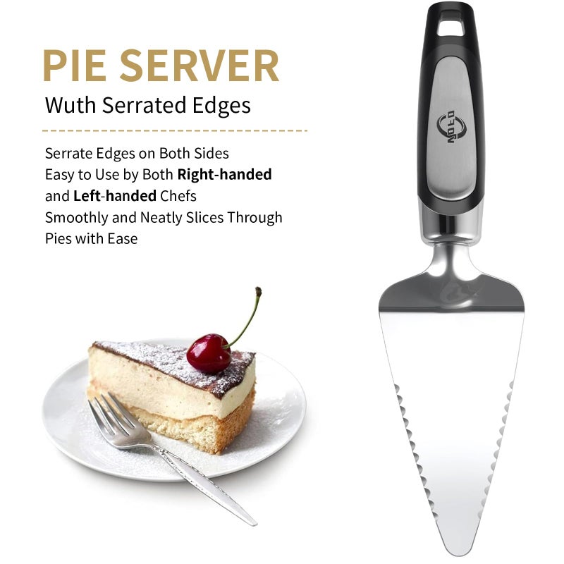VOFO Flatware Pie Server Stainless Steel Cake Pizza Cutter Tart Dessert Slicer (Black) - Image 3