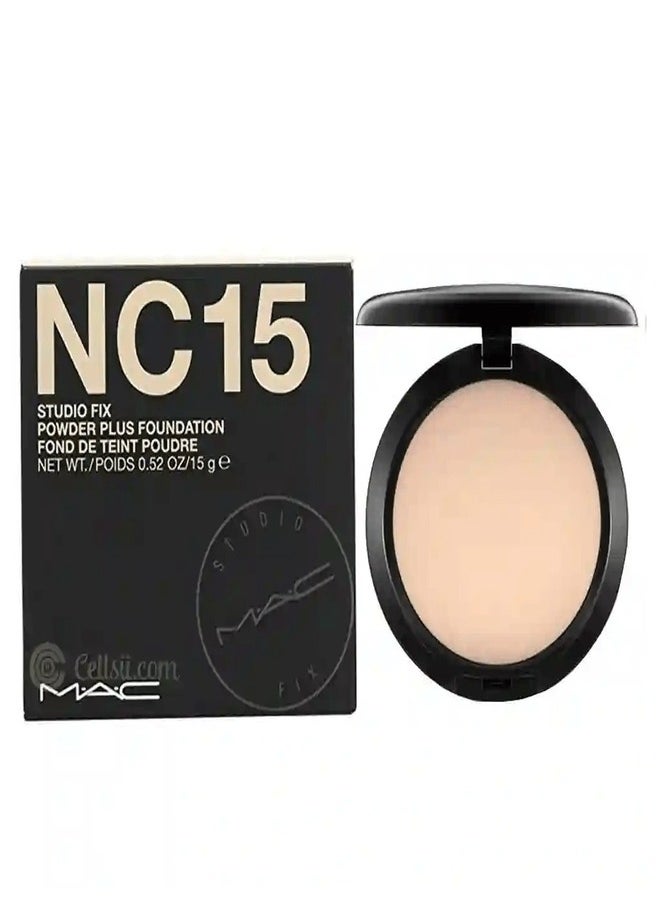 MAC Cosmetics - Mac Studio Fix Powder Plus Foundation - NC15 - Fair Beige With Neutral Undertone for Light Skin 15g - Image 1