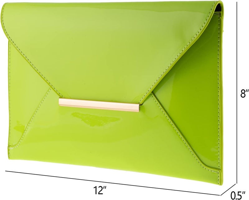 JNB Faux Patent Leather Envelope Candy Clutch Bag | Faux Patent Leather, Candy - Image 3