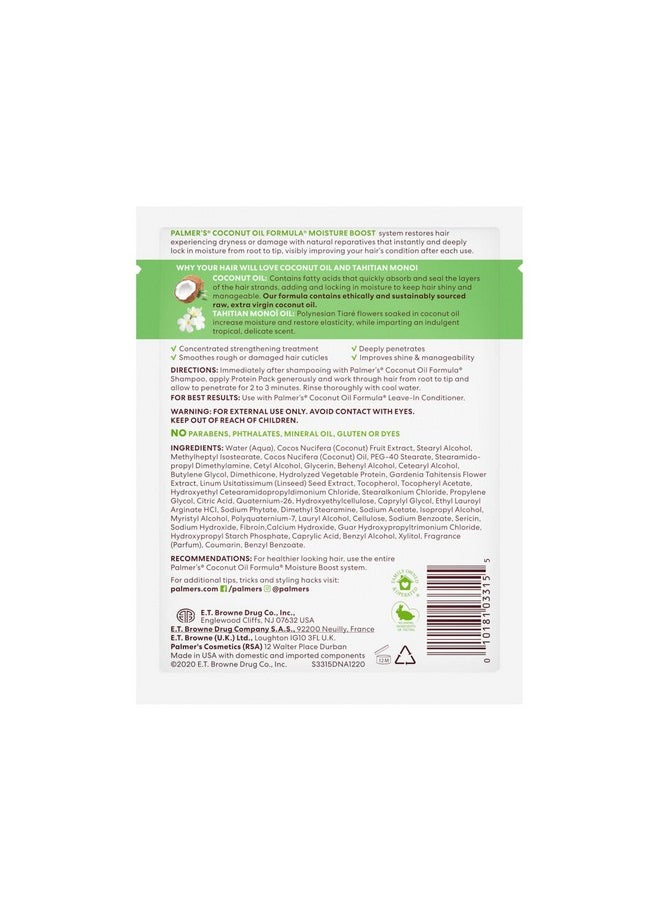 PALMER'S - Palmers Coconut Oil Protein Pack Conditioner 2.1 Ounce (12 Pieces) (62Ml) - Image 1