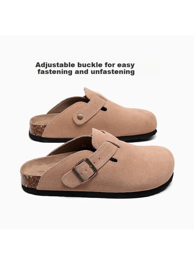 GUOLUOFEI Guoluofi Cork Slip-on Shoes Men's Summer Lazy Casual Outdoor Flat Slippers Women's Maple Leaf Yellow Size 35 - Image 2
