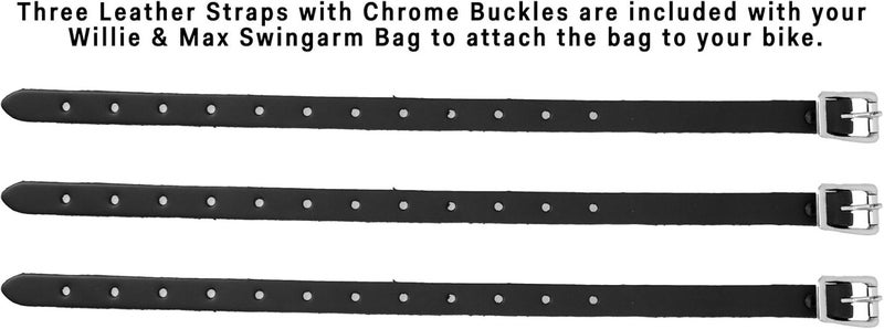 Dowco Willie & Max Black Leather Motorcycle Swingarm Bag - Image 3