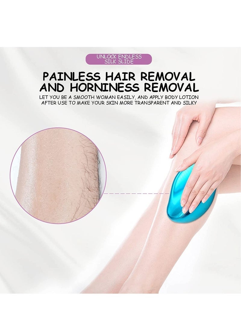 2022 New Bleame Crystal Hair Eraser, Magic Crystal Hair Removal Exfoliation Painless Hair Removal Tool for Men & Women, Soft Smooth Silky Skin, Full Body Hair Removal (Blue) - Image 4
