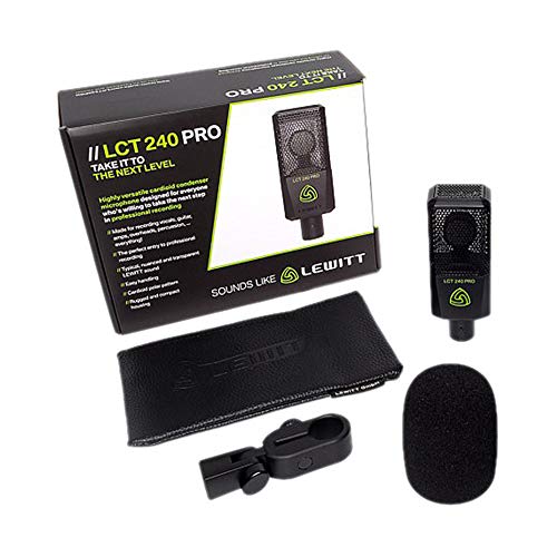 Lewitt LCT-240 Pro Condenser Microphone (Black) Bundle with Studio Monitor Headphone, Pop Filter & XLR Cable - Image 5