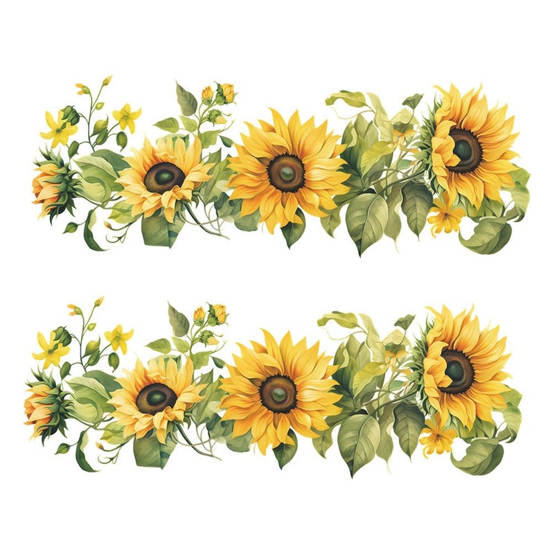 Saomour Small Fresh Sunflower Wall Decal Chic and Refreshing Sunflower Hallway Corridor Air Conditioner Stickers Boho Decor CalcomanÃ­as para Pared de Cuarto Stickers for Girls Room Wall Art Peel and Stick - Image 4