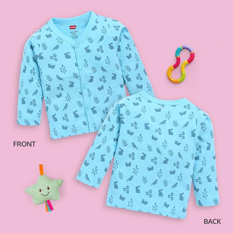 LuvLap Unisex Jhabla Set - 4 Colorful Full Sleeve Tops for Babies (3-6 Months) - Image 3