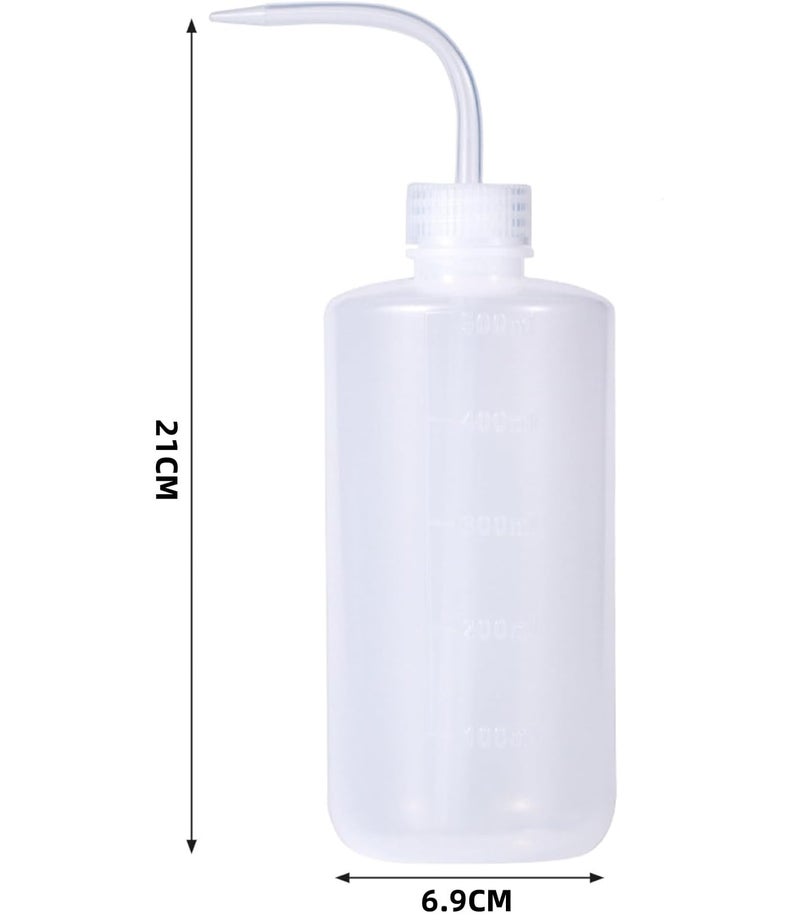 6pcs Safety Wash Bottle 500ml Cleaning Tattoo Squeeze Bottle with Narrow Mouth for Tattooist Blue - Image 2