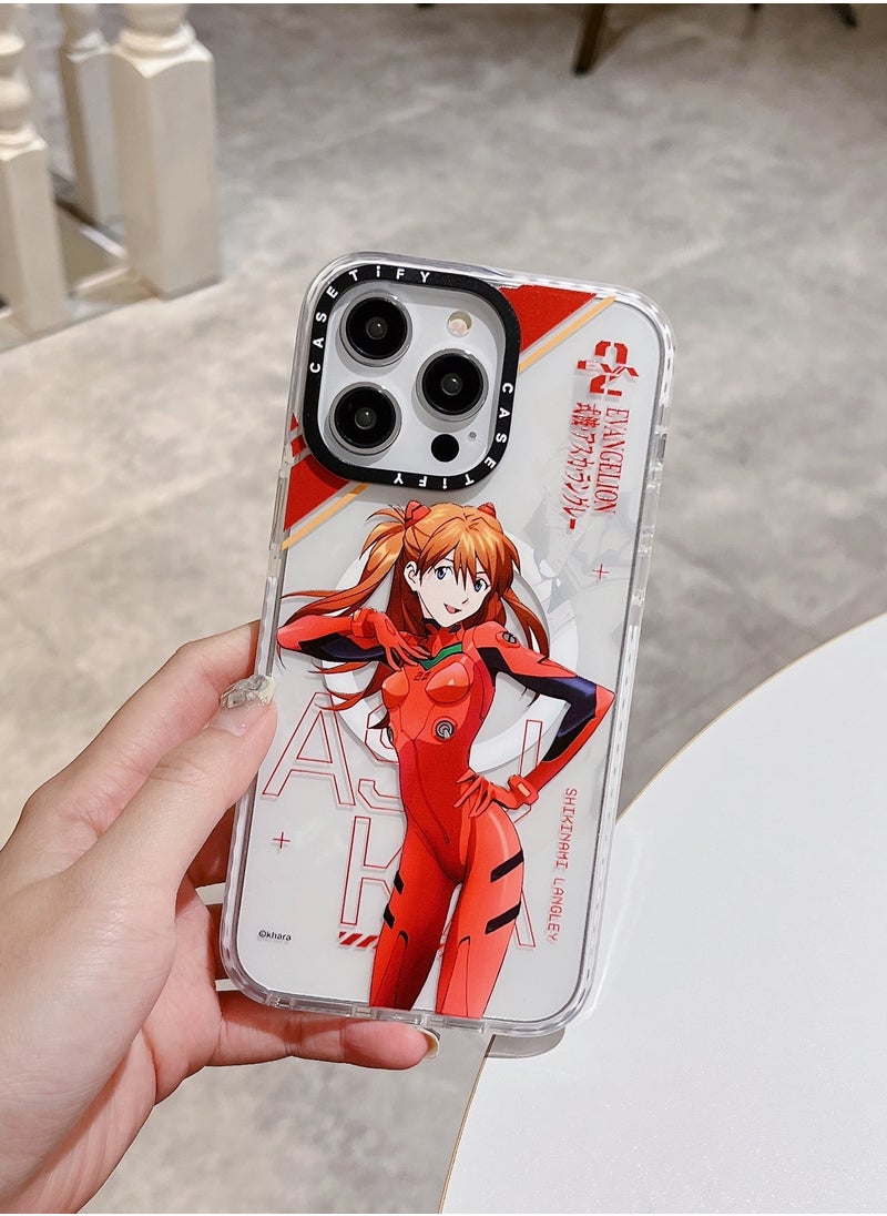 Casetify - Apple iPhone 14 Pro Max Case,Neon Genesis Evangelion Asuka Langley Soryu Magnetic Adsorption Phone Case - Semi transparent - Image 1