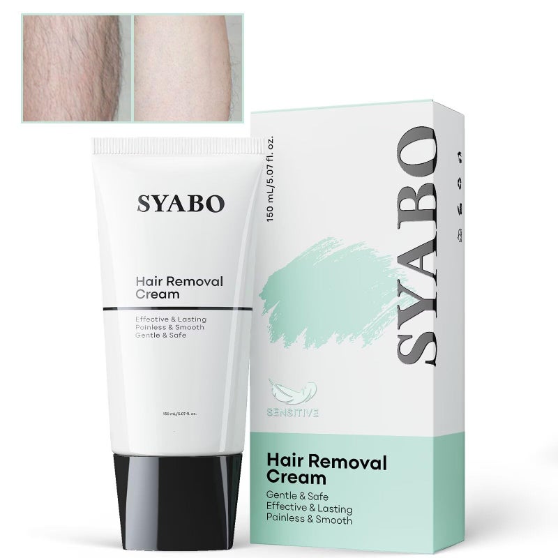 كريم إزالة الشعر للمنطقة الحساسة للنساء والرجال - كريم مزيل الشعر بدون ألم 5FL OZ