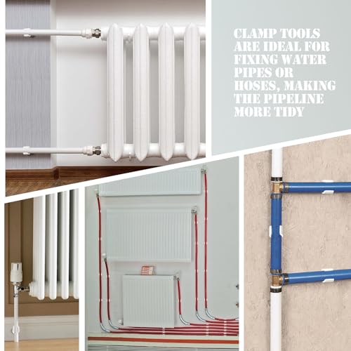 Litoexpe 3/4 Inch PEX Pipe Clamps, 20mm PVC Pipe Holder, Plastic U-Hook PEX Pipe Support Hangers, White PEX Water Pipe Clips, 20pcs PEX Tubing Clamp Tool - Image 4