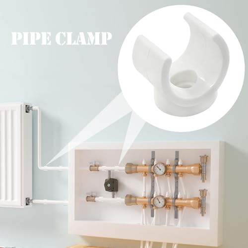 Litoexpe 3/4 Inch PEX Pipe Clamps, 20mm PVC Pipe Holder, Plastic U-Hook PEX Pipe Support Hangers, White PEX Water Pipe Clips, 20pcs PEX Tubing Clamp Tool - Image 3