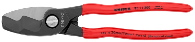 KNIPEX Tools - Cable Shears, Twin Cutting Edge (9511200), 8 inches - Image 1