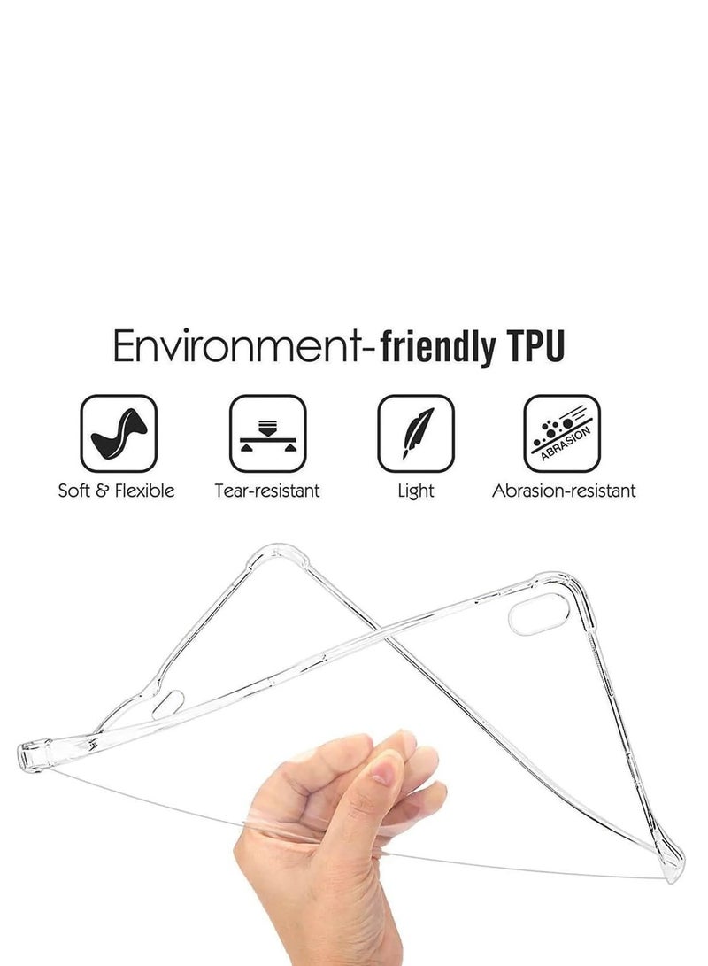 Clear Case Cover Compatible with iPad Pro 12.9-in 6th Gen 2022 / 5th Gen 2021 / 4th Gen 2020 / 3rd Gen 2018 Slim Lightweight Transparent Soft Cover with Soft Silicone Raised Edge - Clear - Image 5