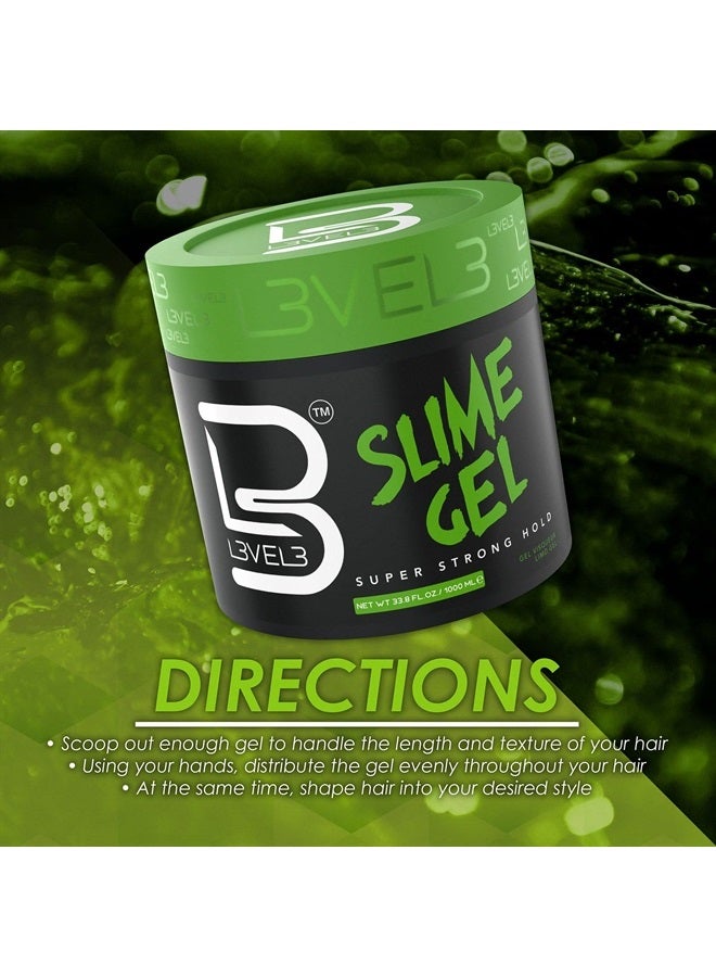 L3 Level 3 Slime Gel - Strong Control Hair Styling Gel - Flake-Free, Long-Lasting Hold - Adds Volume, Texture, and Shine (Large, 1000 ML) - Image 3