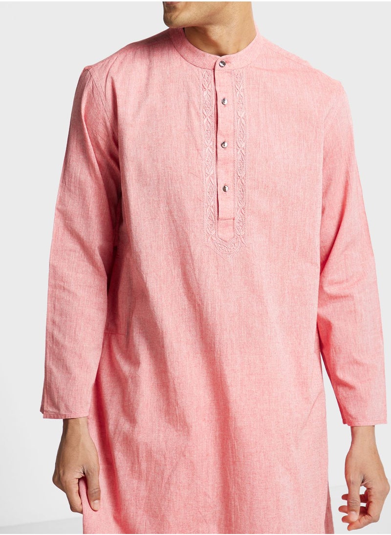 Fabindia - Chikankari Long Kurta - Image 1