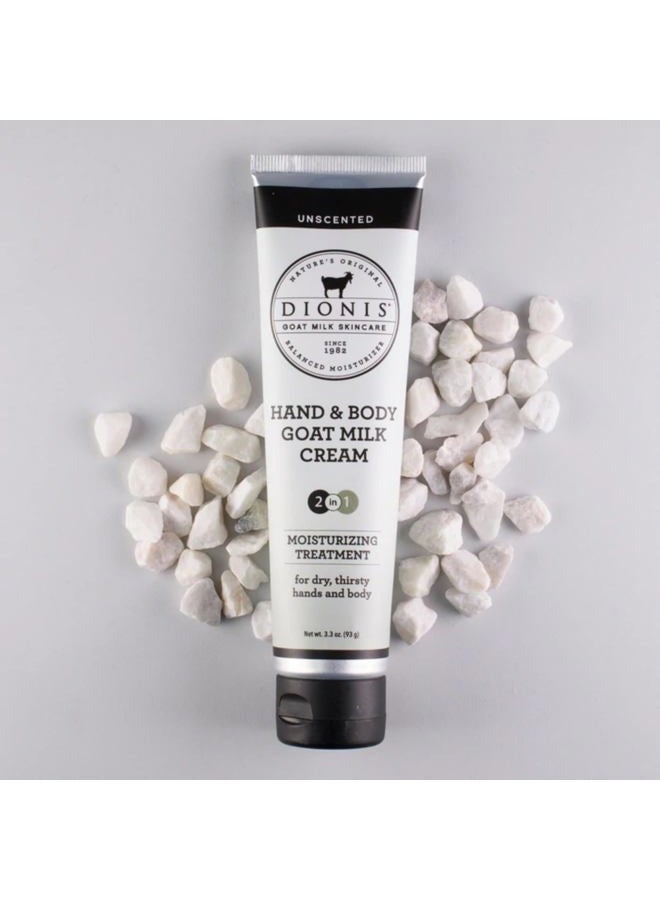 Dionis Goat Milk Skincare 3.3 oz Unscented Hand & Body Cream - Travel Size Hand Lotion For Hydrating & Moisturizing Dry Skin - Cruelty Free Cream Made In The USA - Paraben Free Formula - Image 4
