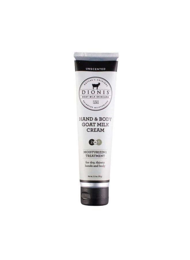 Dionis Goat Milk Skincare 3.3 oz Unscented Hand & Body Cream - Travel Size Hand Lotion For Hydrating & Moisturizing Dry Skin - Cruelty Free Cream Made In The USA - Paraben Free Formula - Image 1