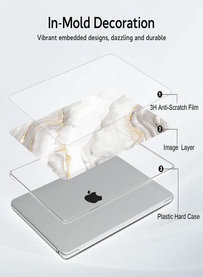 B BELK Compatible with MacBook Air 13 inch Case 2025 2024 2023 2022 M4 M3 M2 A3240 A3113 A2681, Plastic Laptop Hard Shell+ Keyboard Cover +Screen Protector for MacBook Air 13.6 inch Case, White Marble - Image 4