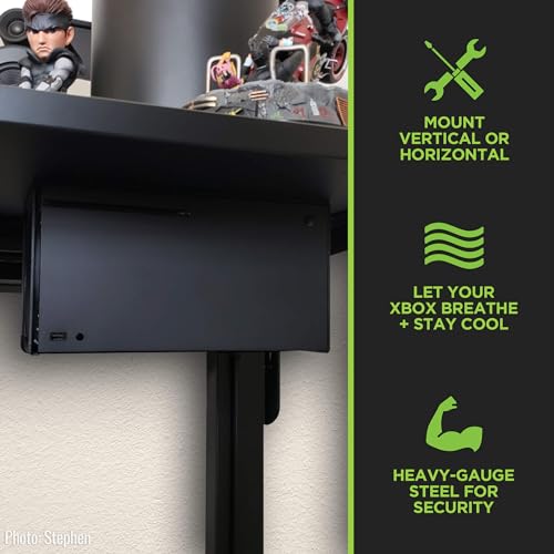 HIDEit Mounts for Xbox Series X - Xbox Series X Wall Mount, Steel Mount for No Sag - Image 5