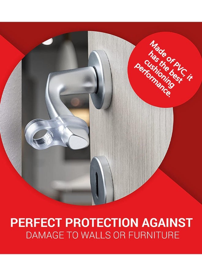 8 PCS Door Handle Bumpers, Stop Wall Damage Door Handle Protectors, Door Handle Bumper Guards, Door Handle Stopper,PVC Door Handle Protectors For Bathroom, Office, Toilet Door Stopper Handle - Image 5