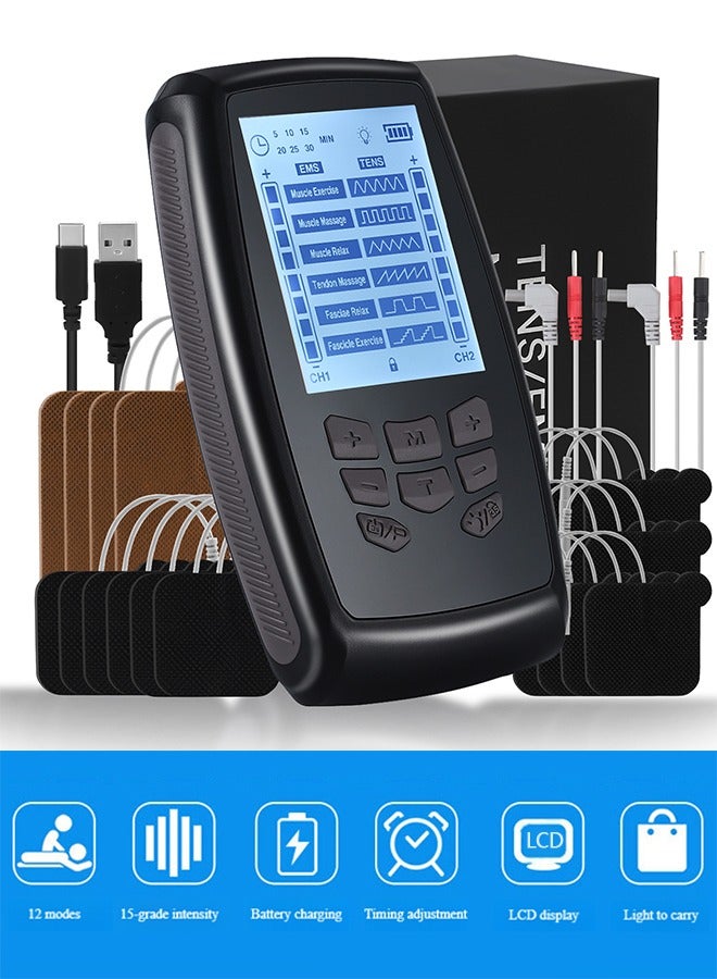 GIFT Smart TENS/EMS Massager with 12 Modes & Infrared Therapy - Dual Power (Battery/USB), 16-Level Intensity, FDA-Certified Pain Relief Device - Image 1