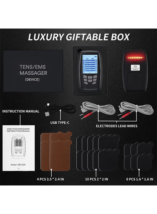 GIFT Smart TENS/EMS Massager with 12 Modes & Infrared Therapy - Dual Power (Battery/USB), 16-Level Intensity, FDA-Certified Pain Relief Device - Image 4