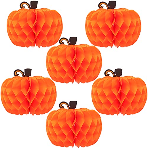 KatchOn Pumpkin Table Centerpieces Big 10 Inch Pack of 6 Pumpkin Decor Honeycomb Paper Pumpkins for Thanksgiving Decorations Paper Pumpkins Party Decorations Thanksgiving Table Decorations - Image 1