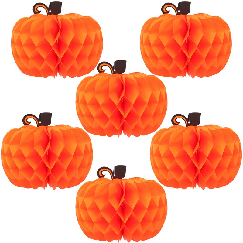 KatchOn Pumpkin Table Centerpieces Big 10 Inch Pack of 6 Pumpkin Decor Honeycomb Paper Pumpkins for Thanksgiving Decorations Paper Pumpkins Party Decorations Thanksgiving Table Decorations - Image 2
