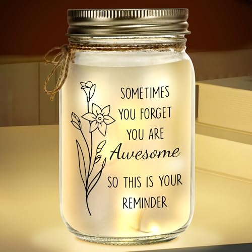 KERAOO Mason Jar Night Light for Women, Mothers Day Gifts for Mom, Home Decoration Lights, You are Awesome, Christmas Birthday Mothers Day Gifts for Friend Daughter - Image 2