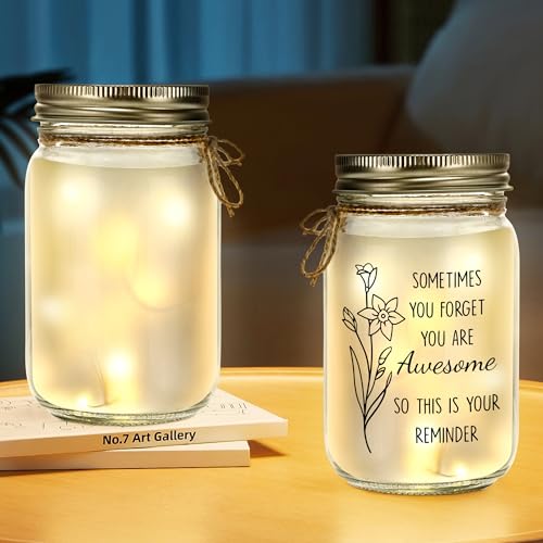 KERAOO Mason Jar Night Light for Women, Mothers Day Gifts for Mom, Home Decoration Lights, You are Awesome, Christmas Birthday Mothers Day Gifts for Friend Daughter - Image 3