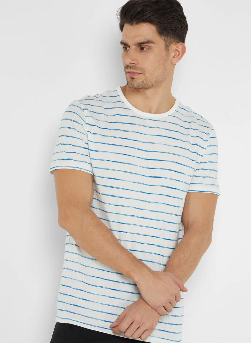 Only & Sons Edgar Striped  Crew Neck T-Shirt