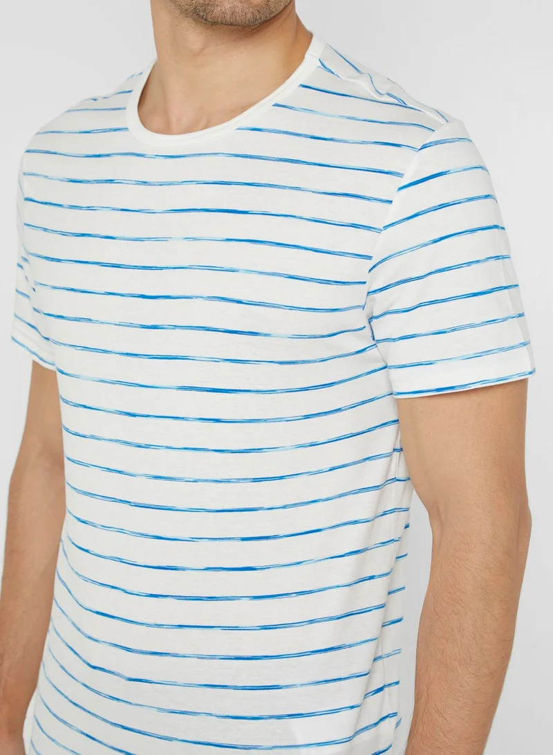 Only & Sons Edgar Striped  Crew Neck T-Shirt