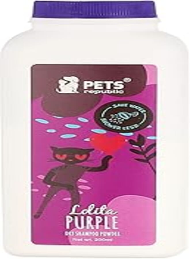Pets Republic Lolita Purple Dry Shampoo Powder for Cats - 200 gm