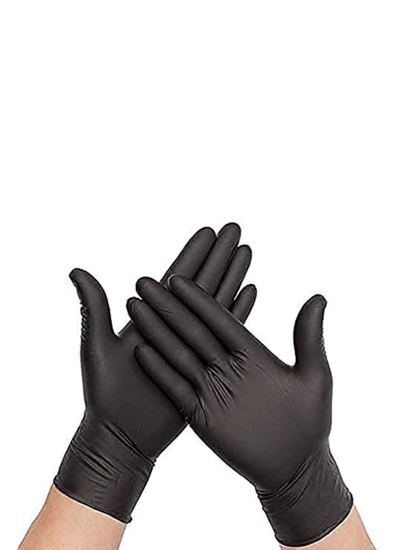Powder Free Vinyl Disposable Black Gloves 100 Pcs - Image 1