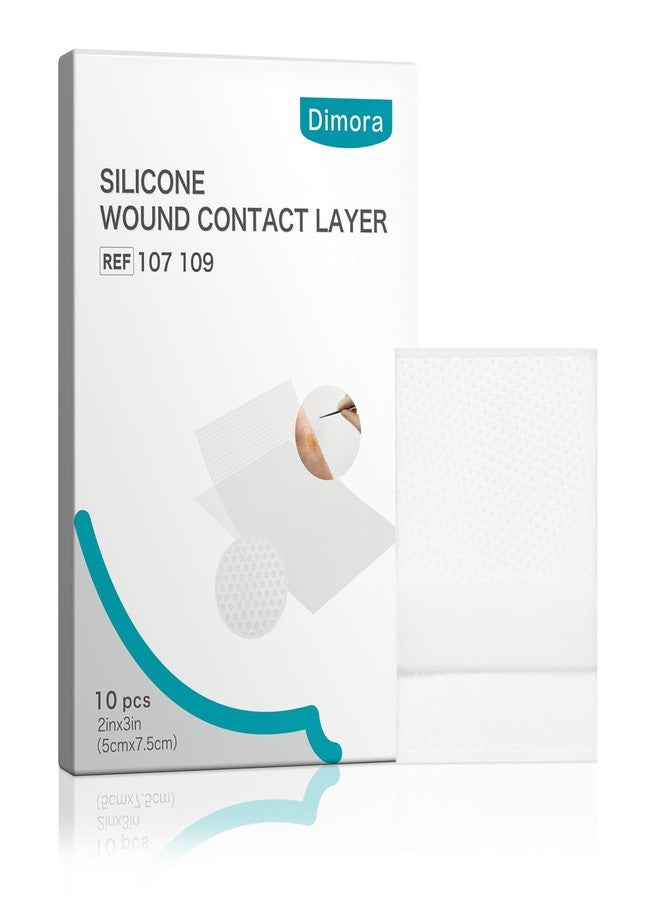 ديمورا ضمادة ديمورا للجروح، ضمادة سيليكون غير لاصقة، ضمادات شفافة لمجموعة واسعة من الجروح المفرزة، 2 بوصة × 3 بوصة (5 سم × 7.5 سم)، 10 قطع - Image 1
