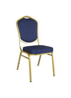 Micasa Elegant Design High Quality Armless Banquet Chair Dark Blue and Gold 92 x 57 x 52 cm HM-S054 D.BLUE 