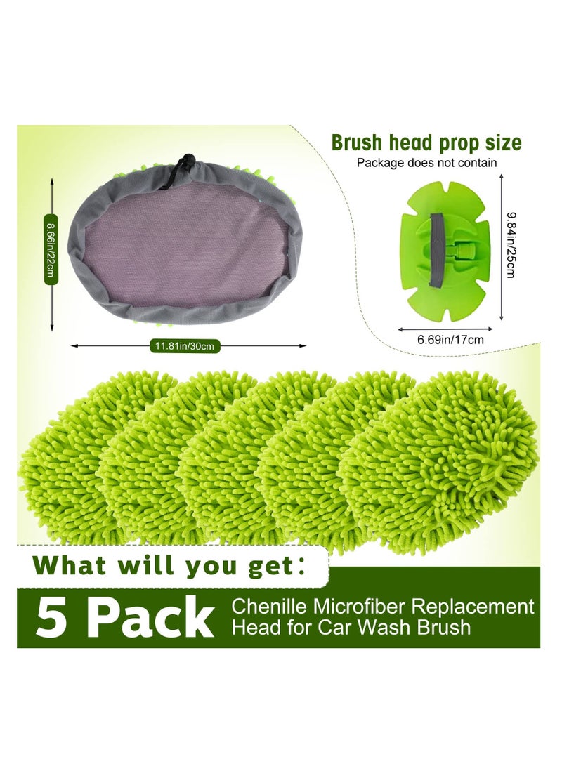 SYOSI 5 Pcs Car Wash Mitt Car Wash Kit, Car Wash Brush Not Included, Microfiber Mitt Car Wash Detail Car Cleaning Tools Truck Washing Kit Chenille Scratch Free Replacement Kit for Auto RV Pickup Bus - Image 2