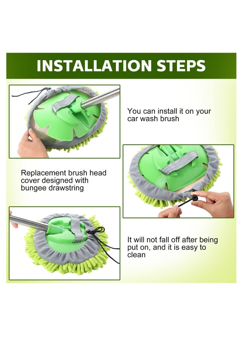 SYOSI 5 Pcs Car Wash Mitt Car Wash Kit, Car Wash Brush Not Included, Microfiber Mitt Car Wash Detail Car Cleaning Tools Truck Washing Kit Chenille Scratch Free Replacement Kit for Auto RV Pickup Bus - Image 4