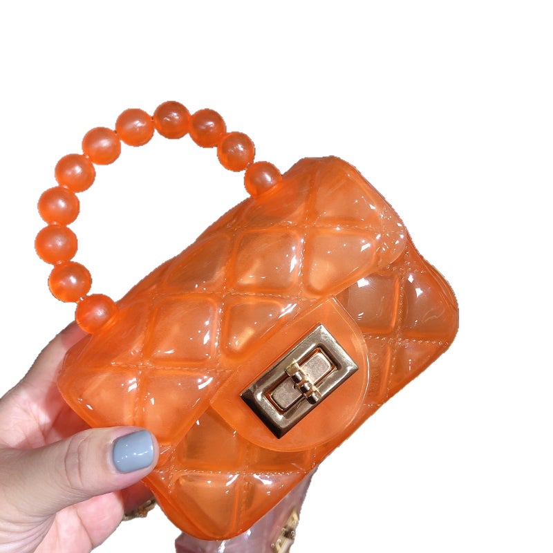2026 Korean Style Transparent Jelly Crossbody Bag with Diamond Quilted Chain - Image 5