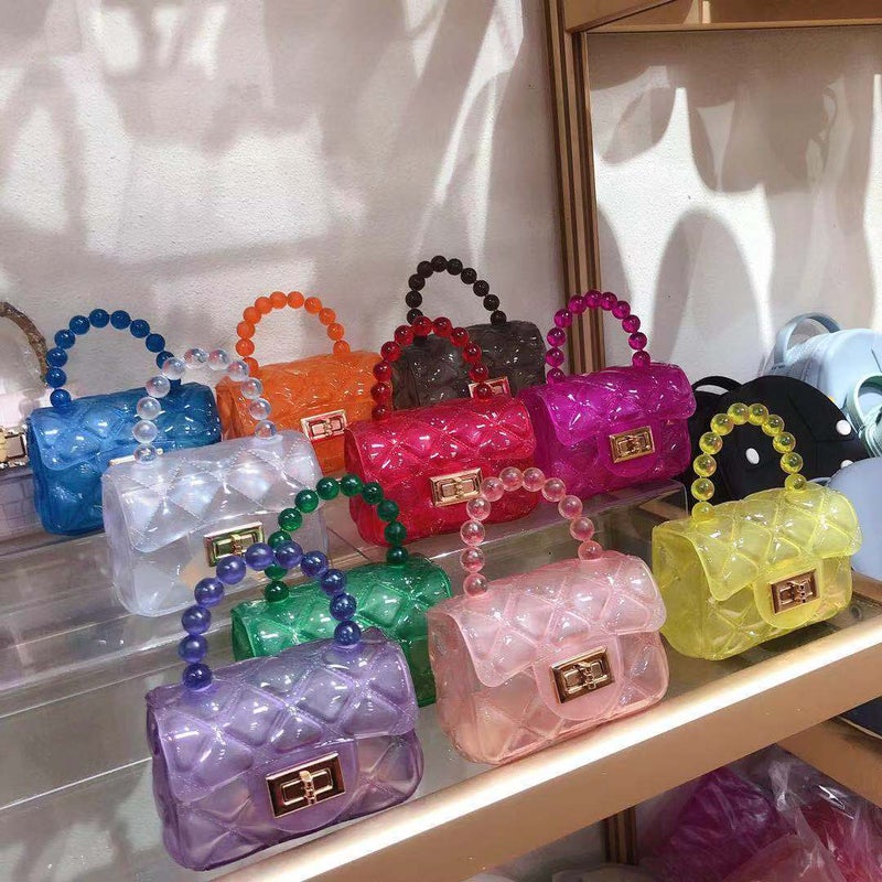 2026 Korean Style Transparent Jelly Crossbody Bag with Diamond Quilted Chain - Image 2