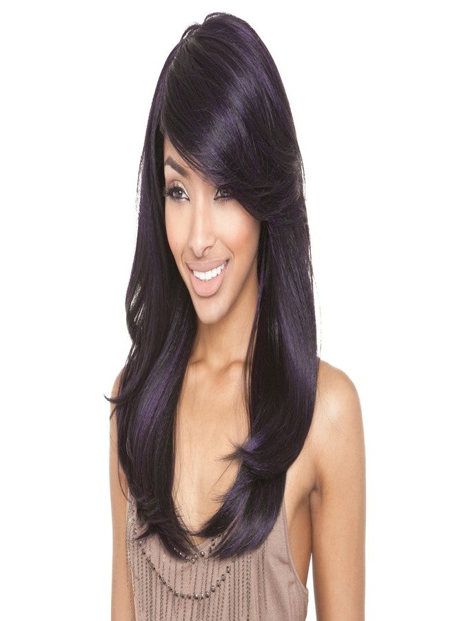 إيزيس شعر مستعار كامل من مزيج الشعر البشري بلون السكر البني من ISIS - BS110 (بنفسجي/أسود) - Image 2