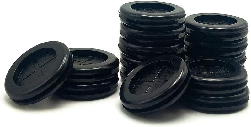 EASYEAH Store 1-1/4 in Rubber Grommets for Wiring,1 in ID, Double-Sided Rubber Plugs for Holes Firewall Grommet Automotive, Wire Cable Protection for Metal Electric Box, 15 Pcs 25.4x30 mm, Black - Image 1