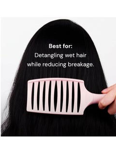 L'ANGE HAIR L'ANGE HAIR Siena Wide Curved Vented Hair Brush | Detangle with Nylon Bristles Best for Tangles and Knots Ideal Men Women Brushes Airflow Blush  - Image 4