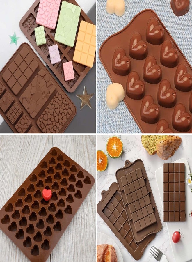 MoldBerry Silicone Chocolate Mould Combo Pack of 4 | 9 Cavity Chocolate Bar, 15 Heart Mold, 55 Mini Heart Mold & Kunafa Chocolate Bar Mould | Reusable Non-Stick Baking & Candy Making Molds - Image 3