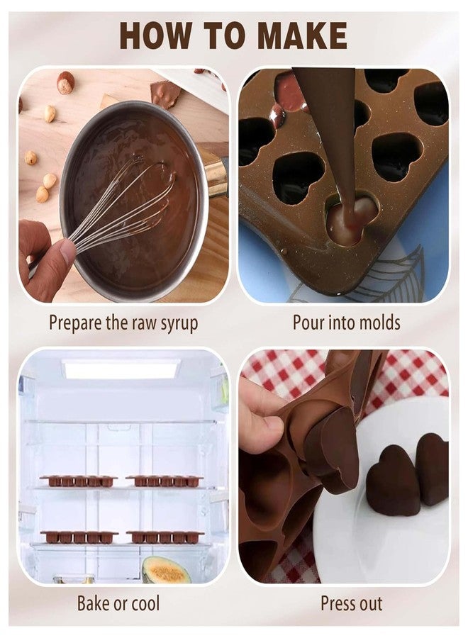 MoldBerry Silicone Chocolate Mould Combo Pack of 4 | 9 Cavity Chocolate Bar, 15 Heart Mold, 55 Mini Heart Mold & Kunafa Chocolate Bar Mould | Reusable Non-Stick Baking & Candy Making Molds - Image 4