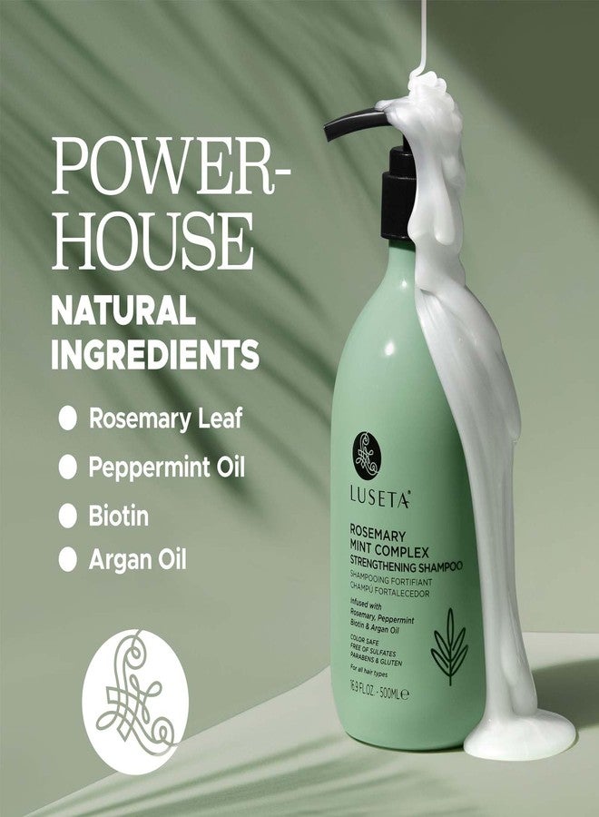L LUSETA شامبو لوسيتا بالروزماري والنعناع لتقوية الشعر مرطب ومغذي للشعر التالف شامبو لتكثيف الشعر الخفيف، يقوي خصلات الشعر ويقلل التجاعيد لجميع أنواع الشعر، خالي من الكبريتات 16.9 أونصة - Image 4