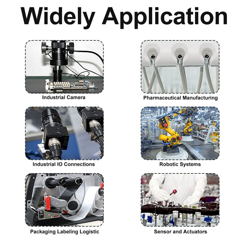 Lonlonty M12 5 Pin Male & Female Socket Panel Aviation Wire Connector,12mm Industrial Circular Connector, Outdoor Waterproof IP67,4 Sets - Image 4