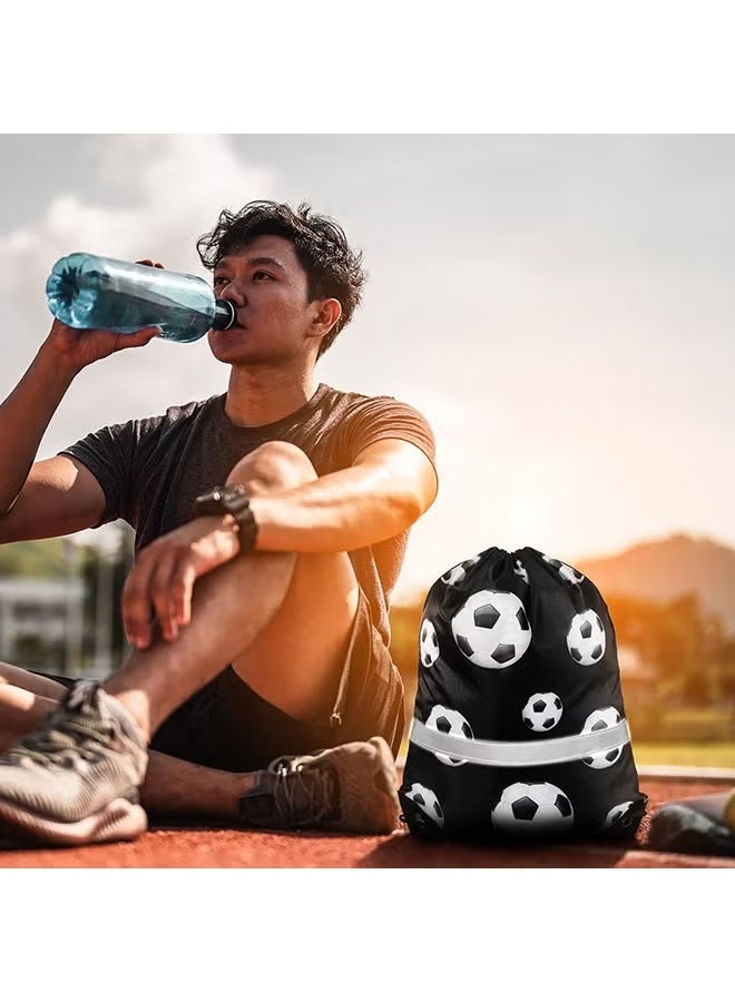 عربست 12 قطعة من أكياس كرة القدم الحبلية، حقيبة ظهرية بحبل سحابي مع شريط عاكس للضوء، أكياس فريق كرة القدم الحبلية، لألعاب الفرق الرياضية واليوغا والرقص والسباحة والمستلزمات - Image 5