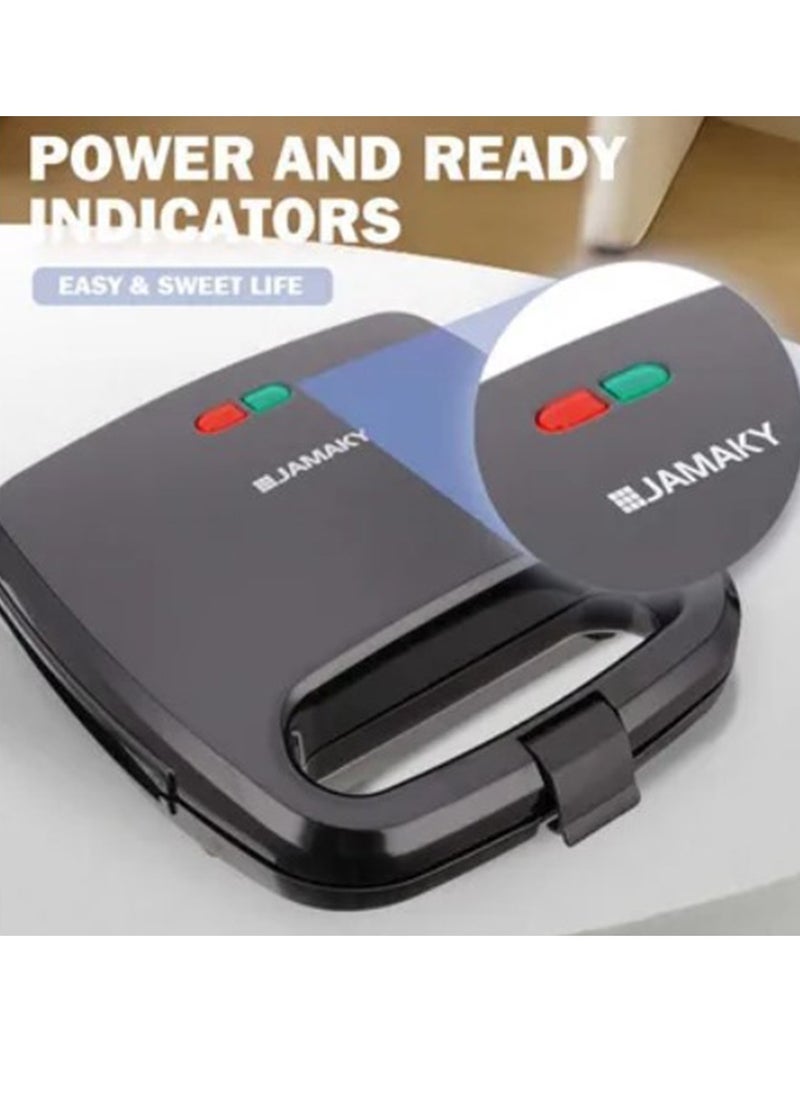 Olive sandwich maker with Italian technology , 1000 watts, practical, black color, for quick preparation in the kitchen, distinctive food shape, model JMK2009